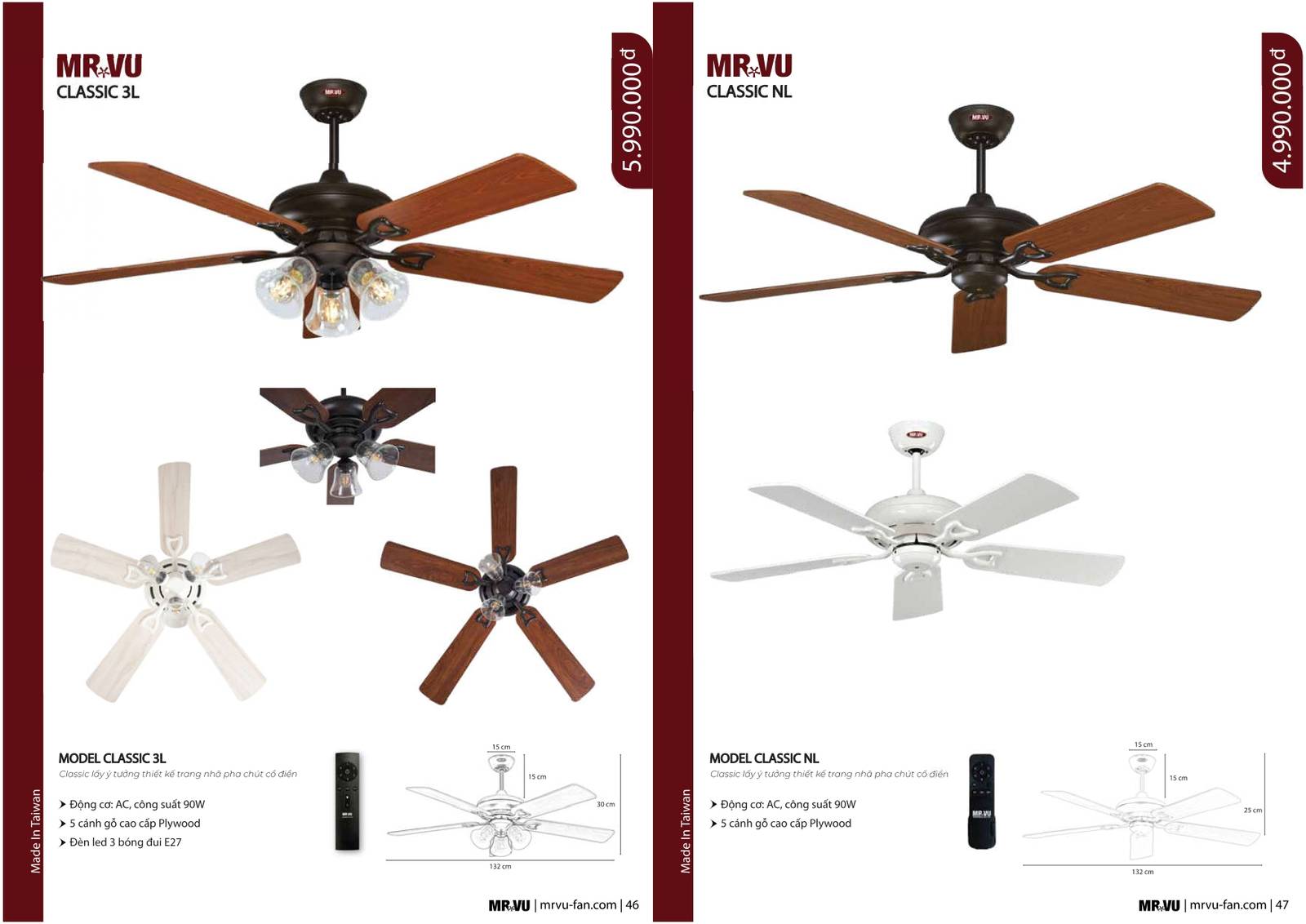 Bảng giá và Catalogue Quạt trần Mr Vũ mới nhất 2024 /Page 